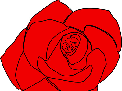 Rose one line art