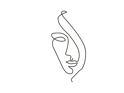 Face one line art design