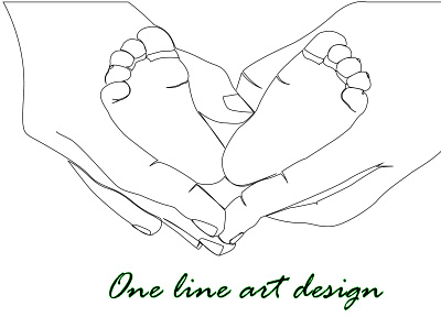 Baby lag and hand one line art branding design fiverr flyer icon illustration line art logo one line art poster ui ux vector