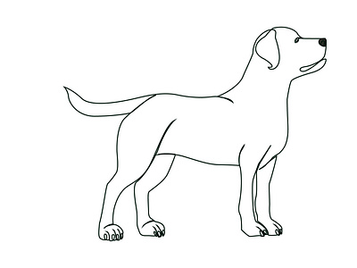 Dog again one line art