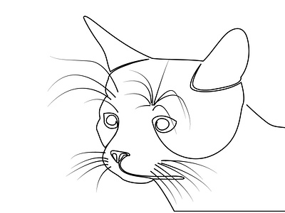 Cat one line art design