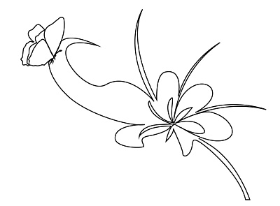 Flower one line art design fiverr flyer icon illustration line art logo one line art poster ui ux vector