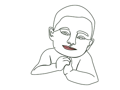 Baby one line art