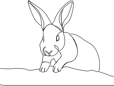 Rabbit one line art