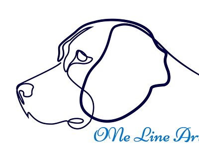 Dog face one line art