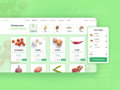 Locally | Online Market With Organic Food checkout delivery deliveryapp farmers farmers market food market online shopping organic uidesign ux design webapp