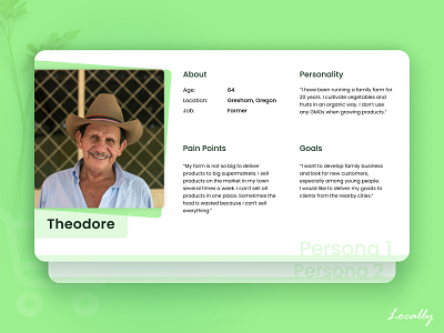 User Persona card farmers farmers market green healthy online shop online shopping organic persona persona map research ui ux ux design ux map ux persona ux process