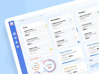 Dashboard For Planner app blue components dashboad design app jira organized panel planner planning product cards task list timetable to do app todoist trello ux ui ux design workspace