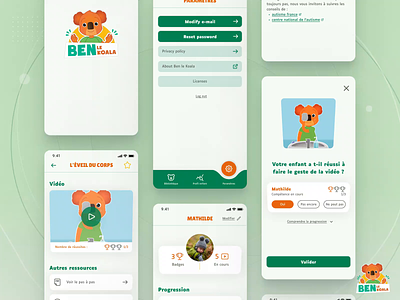 App for kids with autism - Ben le Koala accessibility accessible app app for kids autism care child disabilities educational health healthcare kids koala mobile mobile app parents playful ui ux uxui
