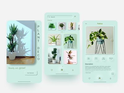Plant Decoration Idea - Mobile App - Neumorphism app figma icon neumorphic design neumorphism uidesign uiux