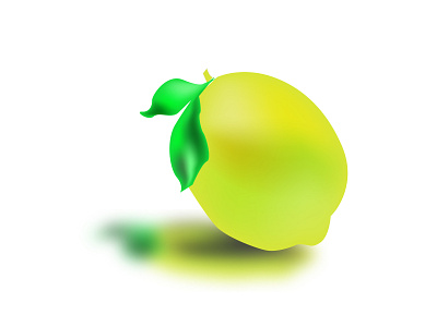 Lemon flat design green illustration yellow
