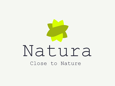 Natura logo black flat design flower greens nature simple white