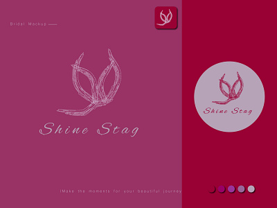 Shine Stag Logo app bridal elegant design flat design illustration logo pink purple simple wedding