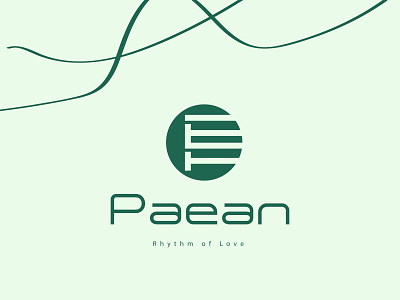 Paean Logo app branding elegant design flat design green icon illustration logo simple symbol typography ui vector