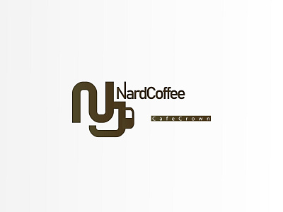 NardCoffee Logo black cafe coffee dark grey elegant design logo vector white