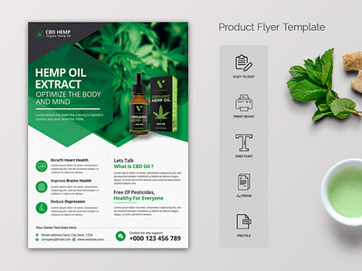 Hemp Product Flyer Design Template