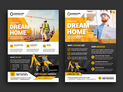 Builder and Construction Flyer architecture flyer builder construction business construction company flyer construction flyer construction marketing material construction service engineering flyer handout handyman hardware improvement industrial leaflet renovation