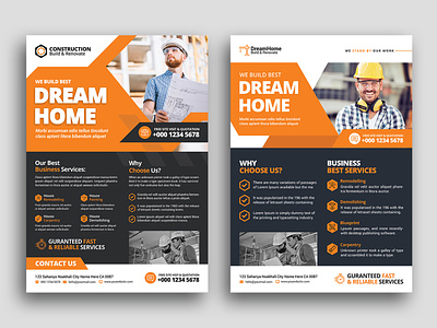 Construction Architecture Flyer Template architecture flyer builder construction business construction company flyer construction flyer construction marketing material construction service engineering flyer handout handyman hardware improvement industrial leaflet