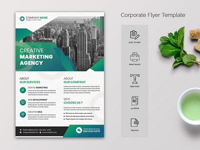 Creative Corporate Flyer Template a4 advertisement agency flyer business business flyer company design flyer graphic illustration leaflet logo marketing modern business flyer modern corporate flyer professional psd technology template ui