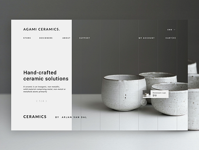 Agami Ceramics ceramics clean design homepage minimal ui ux web web design webpage website website design