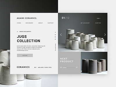 Second Part of Agami Ceramics ceramics clean design homepage mimimal ui ux web web design webdesign webpage website website design