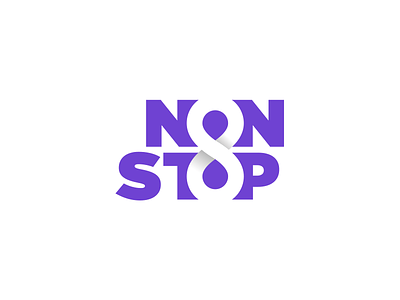 Non Stop & Infinity 8 brand identity branding clever creative eight infinity logo design logotype negative space non stop purple smart type typography
