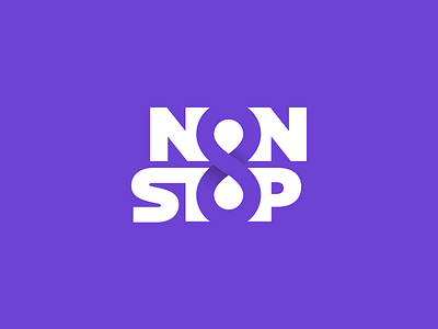 Non Stop 8 clever creative design eight gradient infinity location logo logotype negative space non stop pin purple smart type typography