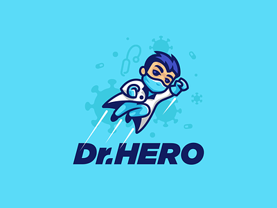 Dr Hero character covid19 creative doctor hero illustration kreatank logo mascot superhero