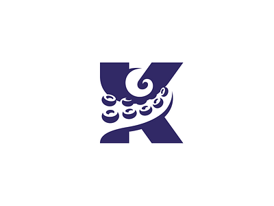 Unleash the Kraken! aggressive brand identity creative crossfit fitness gym kraken letter mark lettermark logo monogram negative space octopus tentacle