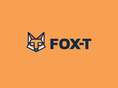 FOX-T abstract creative digital fox geometric logo polygon robot software t technology