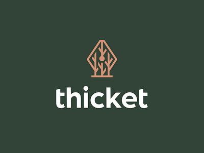 Thicket #3 academics branches brand identity branding bush creative design forest fountain pen kreatank logo pen stundets text thicket tree woods writing