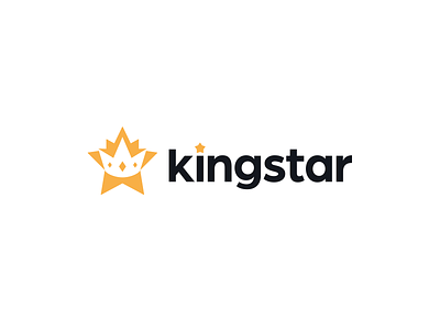 kingstar creative crown flat king kreatank logo logo design mark negative space night queen regal royal star stars symbol