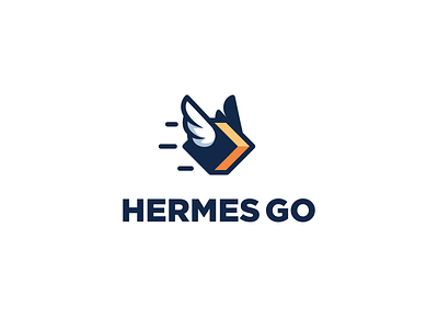 Hermes Go arrow box brand identity branding courier creative delivery flying fun hermes identity kreatank logo playful shipping visual identity wings