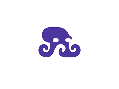 Octopus animal animal logo creative crypto cute icon kraken kreatank logo negative space negativespace ocean octo octopus purple sean simple tech wave