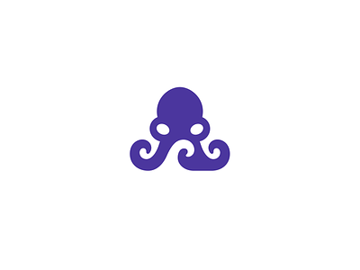 Octopus 2.0 creative cute flat kraken kreatank logo negative space ocean octopus purple sea