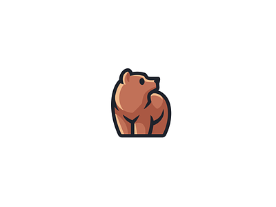 Bear animal bear bold brown bear cute grizzly illustration kreatank logo teddy