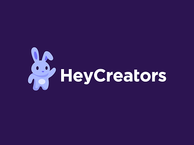 HeyCreators animal animal logo brand identity bunny character creative creative studio cute fun gaming logo logos mascot playful logo rabbit streaming