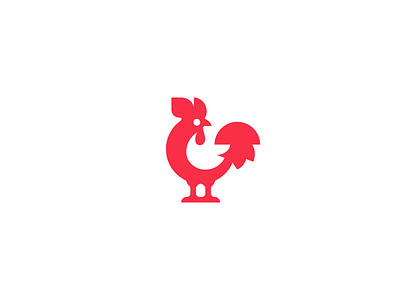 Tecnologías Gallo Rojo animal animal logo bird chicken cock creative it logo negative space red rooster security simple tech technology
