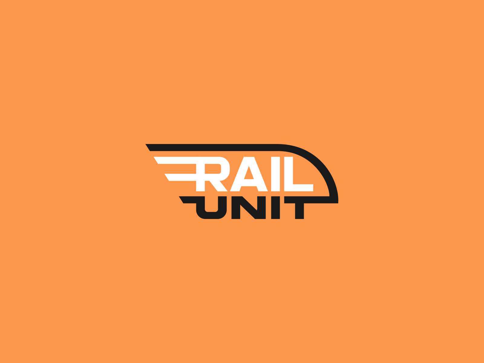RailUnit logo animation animation clean creative custom wordmark font gif logo logotype rail simple train type wordmark