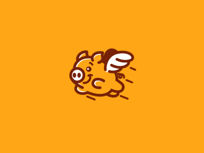 FlyingPig character creatank cute flying pig masoct pork wings zoo