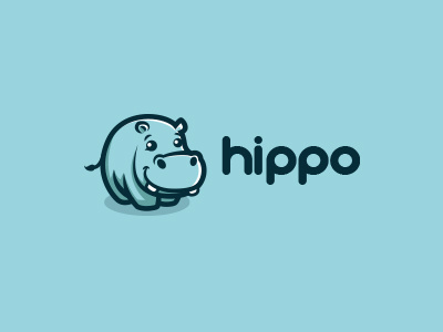 Hippo character creatank cute hippo hippopotamus logo mascot