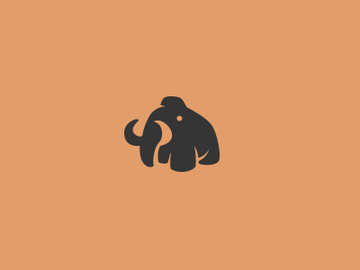 Mammoth creatank logo mammoth mascot negative space simple symbol zoo