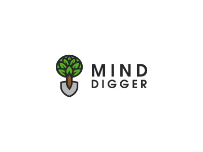 Mind Digger bodea daniel creatank leafs logo shovel tree