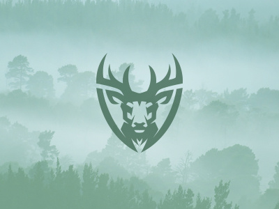 Deer shield badge buck deer emblem hunting kreatank logo shield zoo