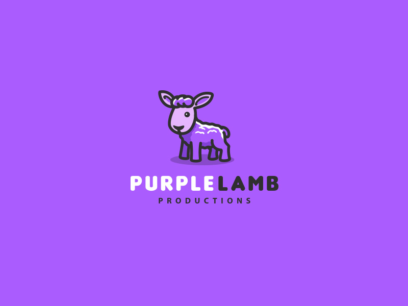 Purple Lamb bodea daniel kreatank creatank cute identity logo mascot animal sheep goat lamb
