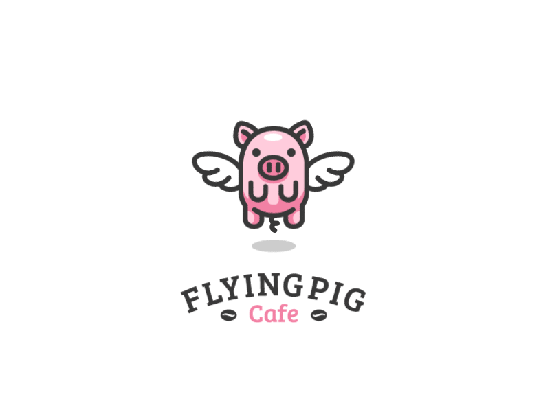 Flying Pig bodea daniel cafe coffee creatank flying graphic designer kreatank logo logo designer pig pork wings