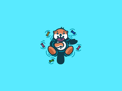 Candybox Otter mascot bodea daniel candy character creatank cute illustration kreatank logo lollypop mascot otter