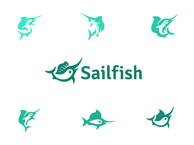 Sailfish ask bodea daniel brand identity creatank fish illustration kreatank logo negative space ocean salifish sea