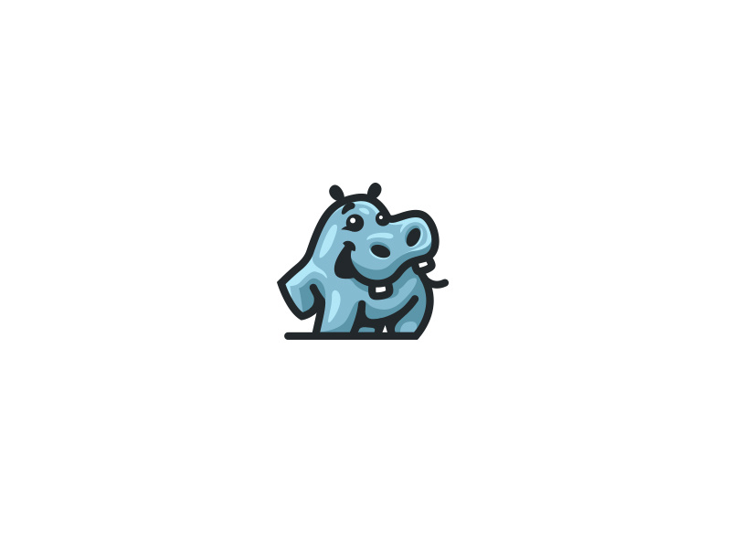 Happy Hippo creatank bodea daniel kreatank animal brand identity logo baby character cute hippopotamus hippo happy