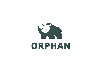Orphan bodea daniel bradn identity kreatank logo design negative space rhino rhinoceros zoo